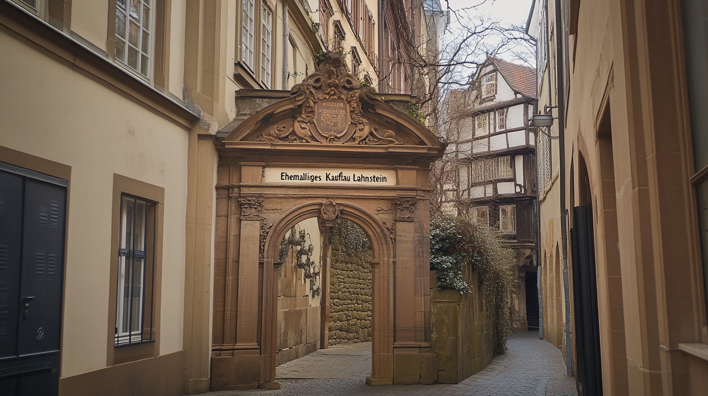 Historisches Mainz: Stele „Ehemaliges Kaufhaus Lahnstein“